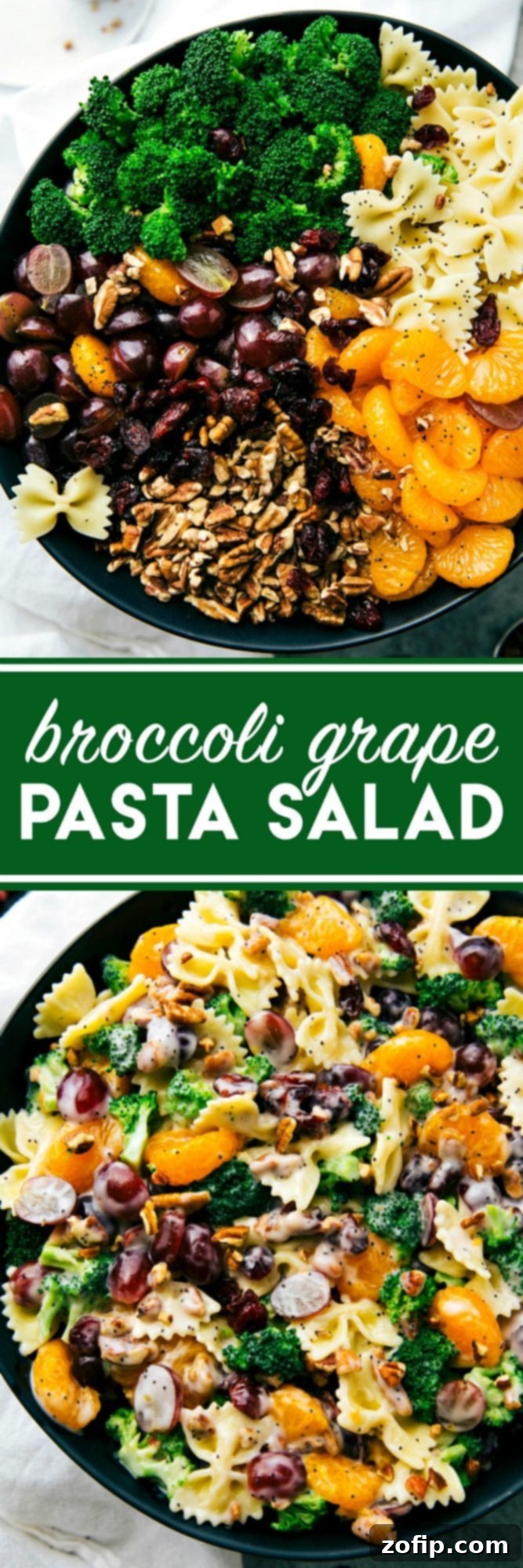 Sweet and Savory Pasta Salad 2 Brought this salad to a potluck and people were BEGGING for the recipe!! (Reader Comment) The best ever BROCCOLI PASTA SALAD. Quick to make, 5-ingredient dressing, and sure to be a hit! Via chelseasmessyapron.com