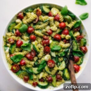 Pesto Pasta Salad, a fresh and easy meal or side dish, perfect for summer.