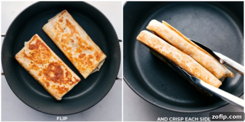 The crispy chicken wraps, showing off their golden-brown edges from all angles