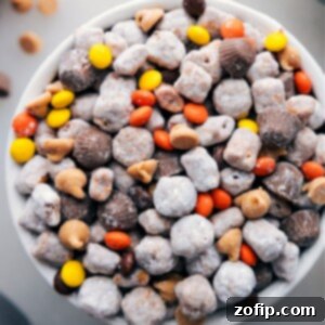 Irresistible Peanut Butter Bites 2 A bowl of freshly made Peanut Butter Puppy Chow, ready to be enjoyed.