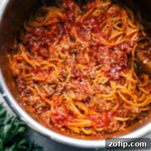 Instant Pot Spaghetti finished dish