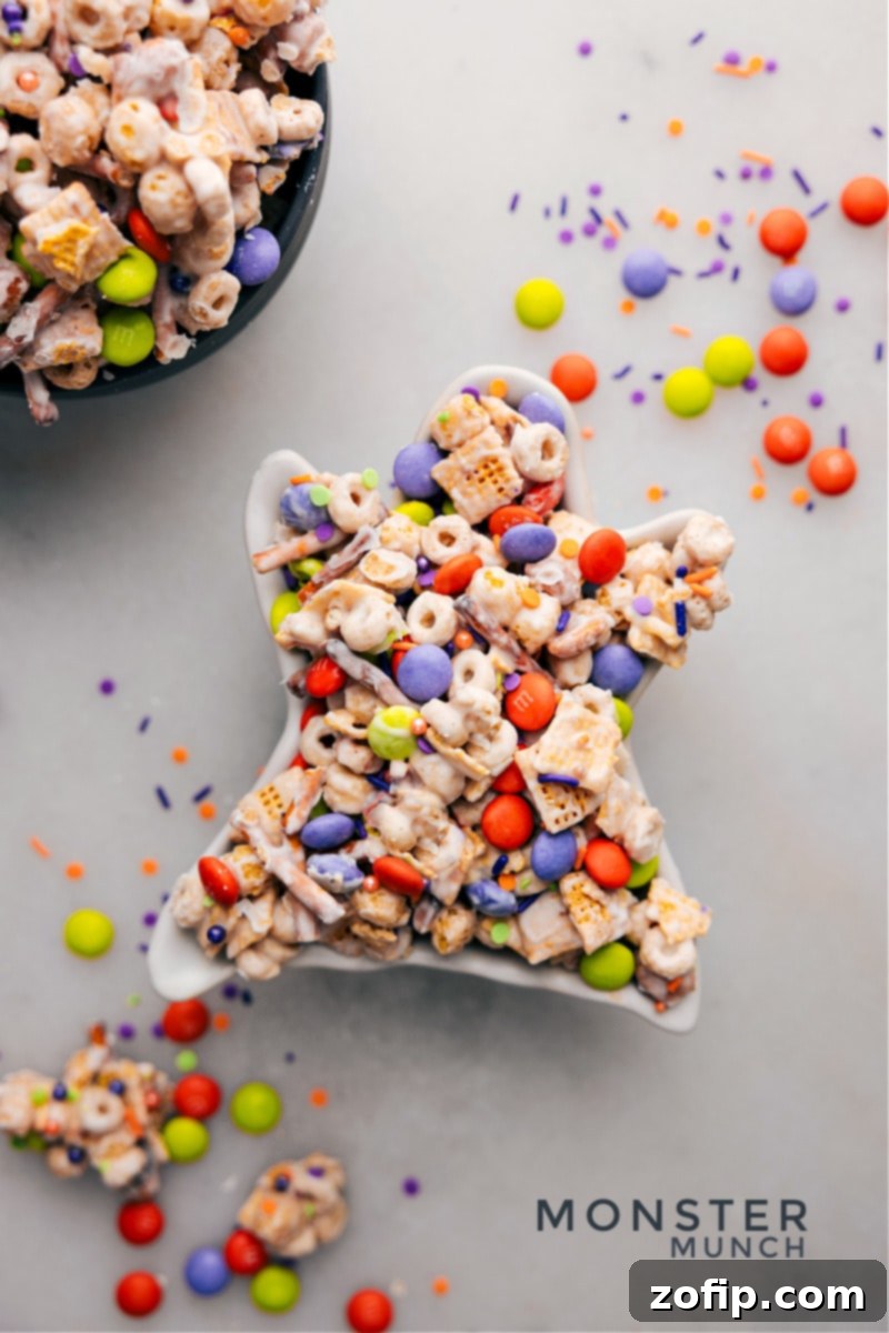 Fun and Festive Monster Munch Recipe: An Easy Halloween Snack Monster Munch in a ghost bowl, perfect for a fun and spooky Halloween treat.