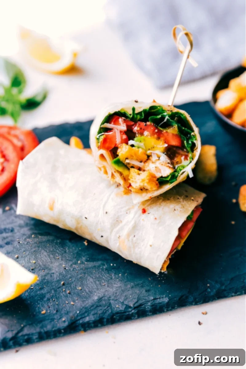Italian Wraps filled with fresh ingredients and ready to eat.