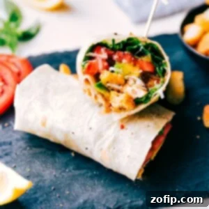 Italian Chicken Wraps, ready to eat.
