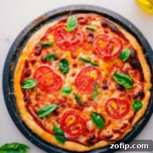 No Rise Pizza Dough 2 No-yeast pizza dough pizza, freshly baked and straight out of the oven.