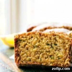 The delicious and flavorful lemon zucchini bread cut into slices.