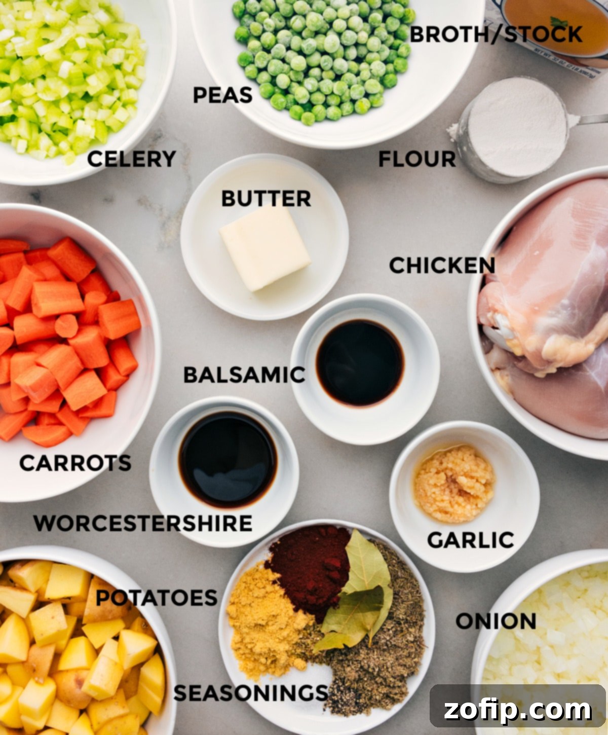 Ingredients In Chicken Stew All the ingredients used in this recipe spread out on a tray ready to be prepped.