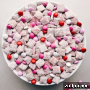 Sweetheart Puppy Chow 2 A big bowl of Valentine Muddy Buddies.