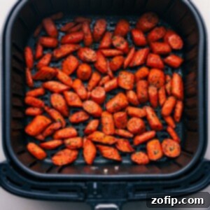Air fryer carrots fresh out of the air fryer.