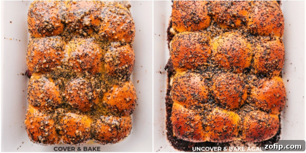 The recipe being covered and baked.