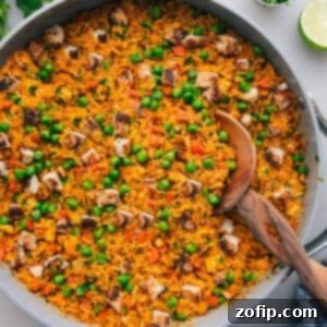 One Pot Curry Chicken and Rice ready to be enjoyed.