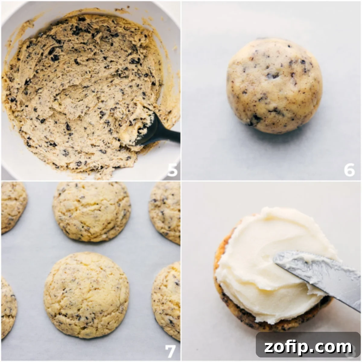 Whoopie Pie Baking and Assembly Process A visual guide showing the steps from rolling out the dough to baking and spreading the frosting between cookie layers.