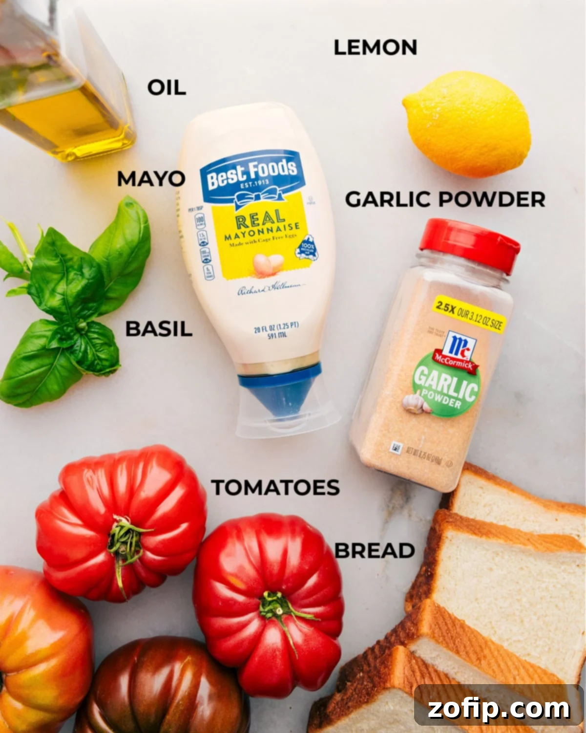 All the ingredients in this recipe prepped out for easy assembly.