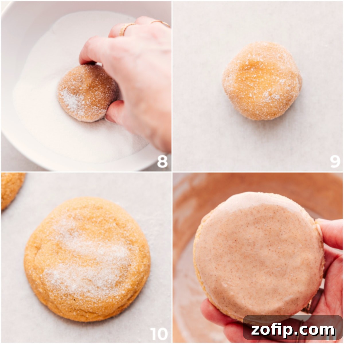 Close-up of baked Pop-Tart Cookies with a sweet cinnamon sugar glaze drizzled on top, ready to serve.