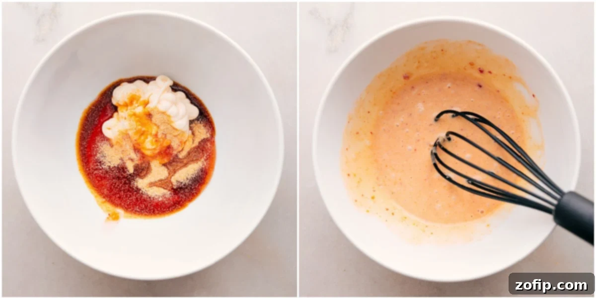 Whisk the delicious sauce together in a bowl.