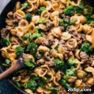Italian Sausage and Broccoli Pasta 6 A beautifully plated serving of Broccoli Sausage Pasta with Orecchiette, garnished and ready to be enjoyed.