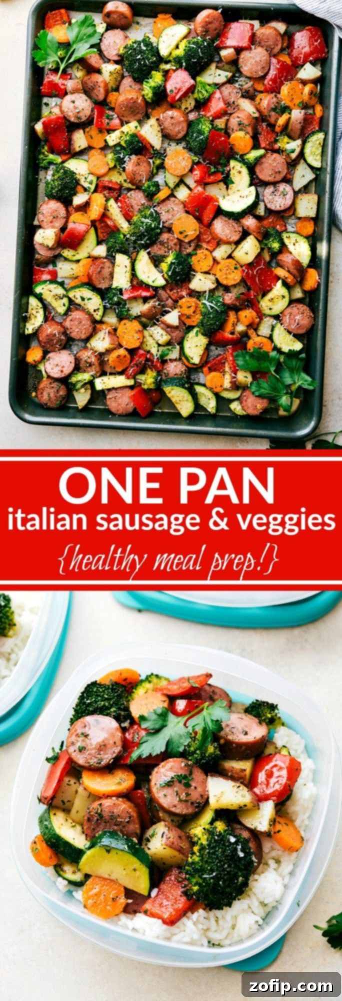 Sheet Pan Italian Sausage and Roasted Vegetables 2 ONE PAN Healthy Italian Sausage & Veggies! Easy and delicious! Great MEAL PREP OPTION! via chelseasmessyapron.com