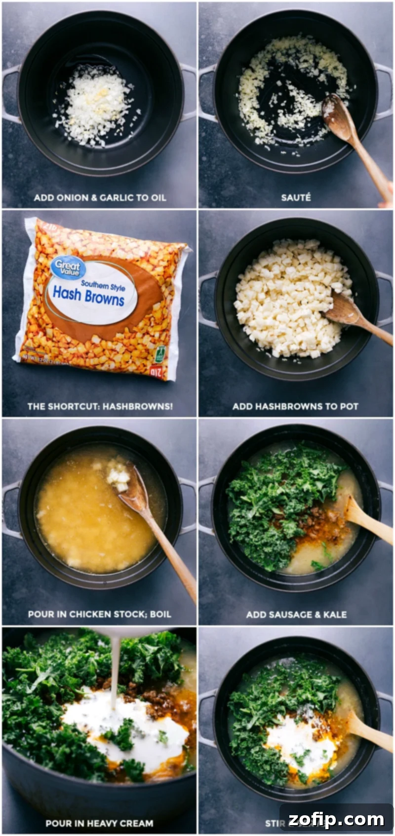 Various fresh ingredients being carefully added into a large cooking pot and stirred together, illustrating the preparation process of a flavorful meal.