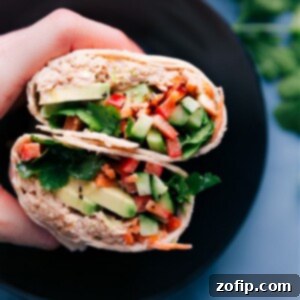 Spicy Sriracha Tuna Salad Wrap with fresh ingredients