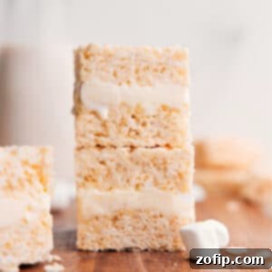 Finished Rice Krispies Treats Ice Cream Sandwich, cut into bars.