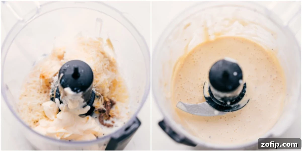 Simple Steps: How To Make Caesar Dressing Recipe All the premium ingredients for this creamy Caesar dressing recipe are carefully added to a food processor and blended together until perfectly smooth.