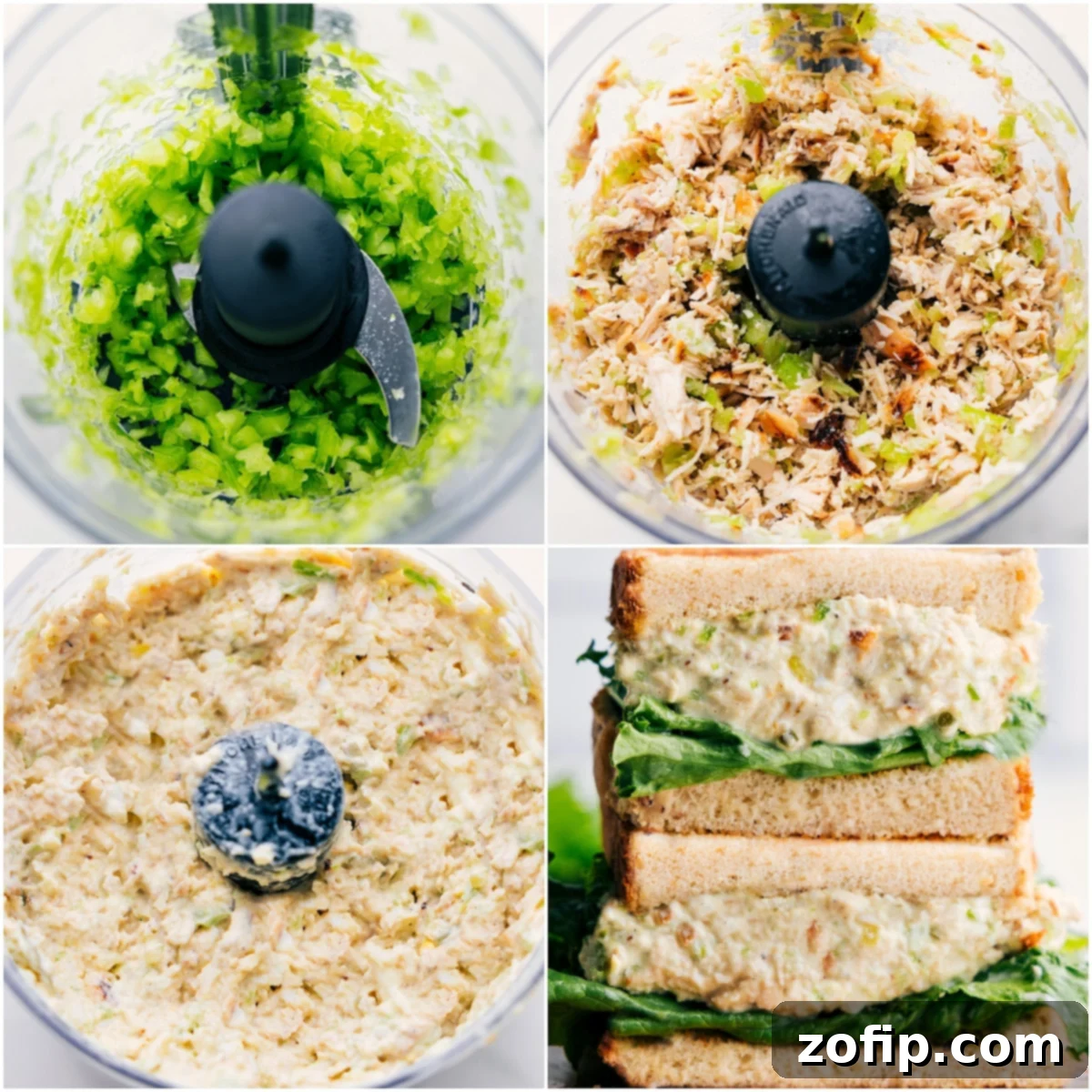 How To Make A Copycat Chick-Fil-A Chicken Salad Recipe Chicken and veggies finely chopped in a food processor, then mixed with creamy ingredients for Chick-Fil-A Chicken Salad Recipe.