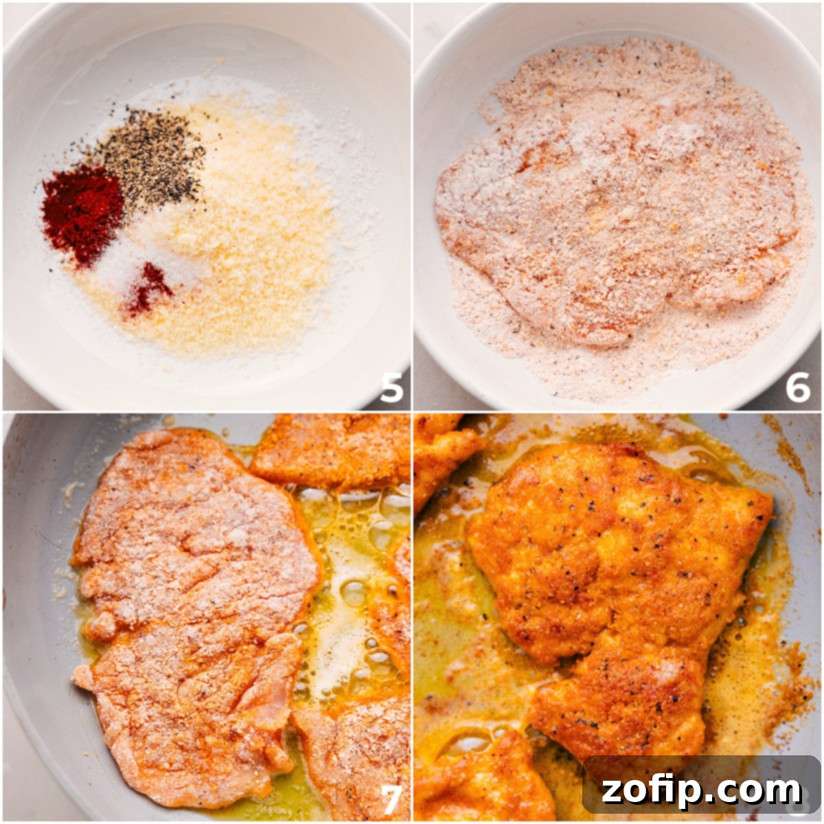 How To Make Chicken Parmesan Sandwich The breading being mixed together and then the chicken dipped in the breading and fried in a skillet.