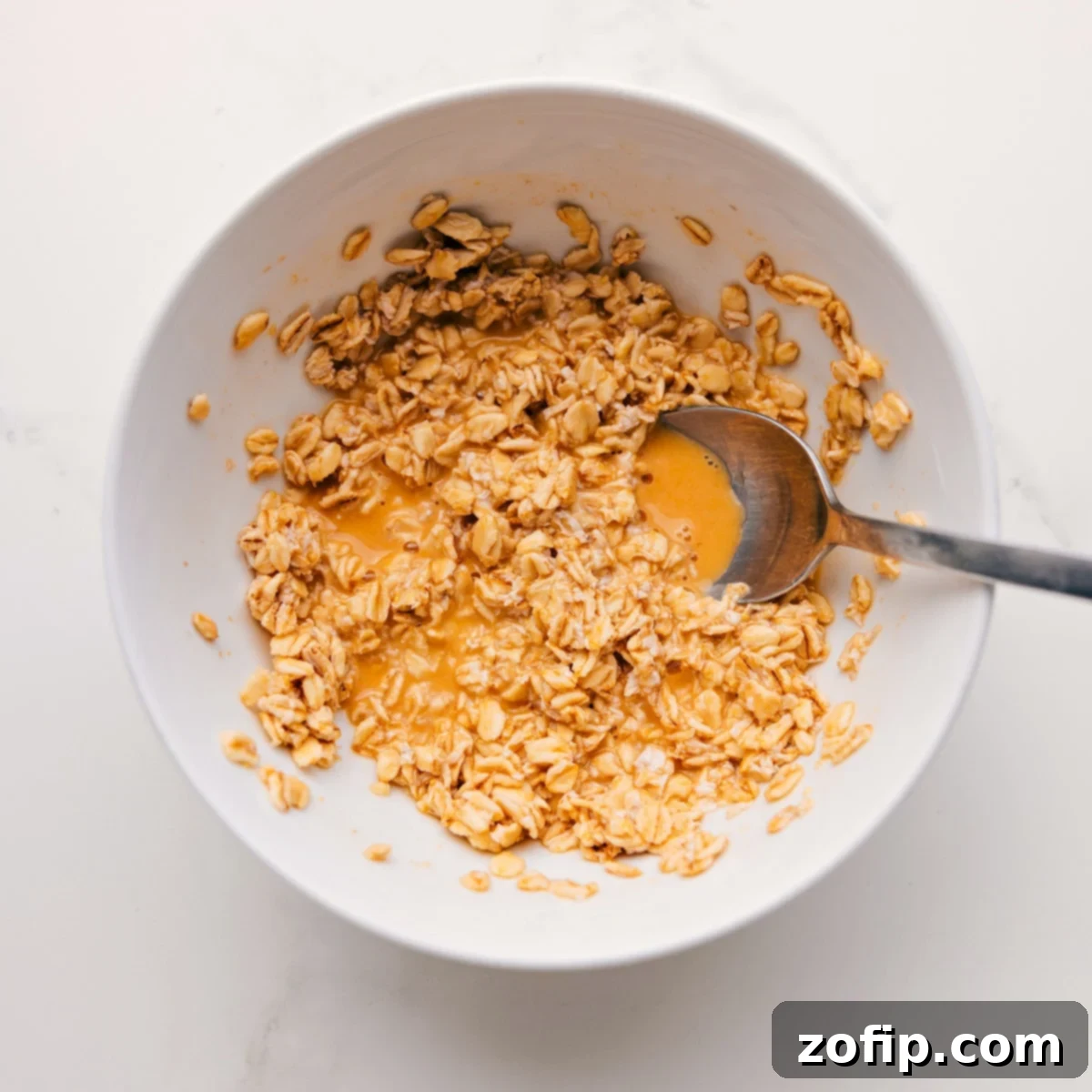 Flavorful And Delicious Princess Diana's Breakfast Recipe The oats mixed with the orange juice, salt, and vanilla and left to sit overnight for this Princess Diana's Breakfast recipe.