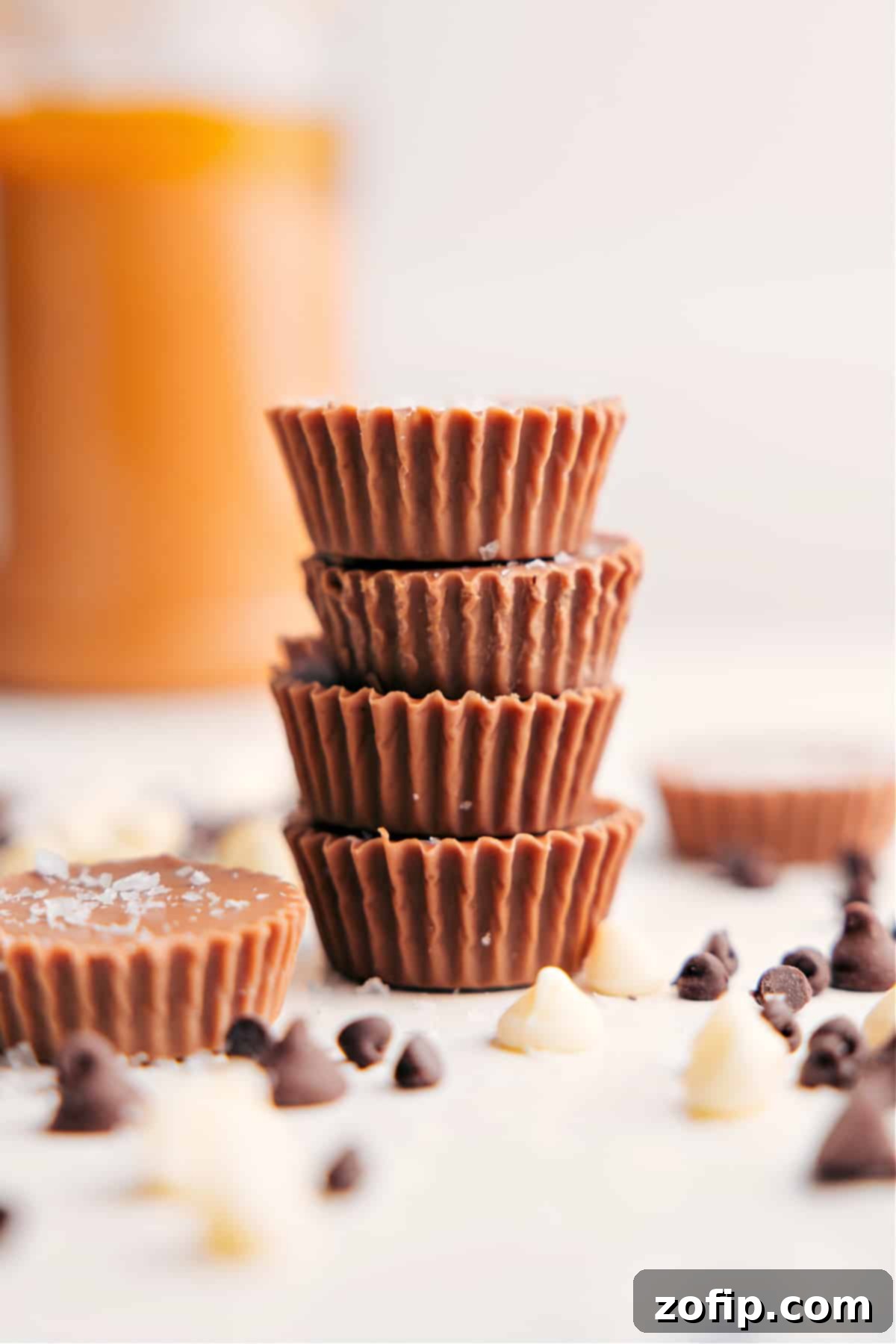 Stacked Peanut Butter Meltaways with a rich, inviting chocolate and peanut butter swirl, ready to be enjoyed.