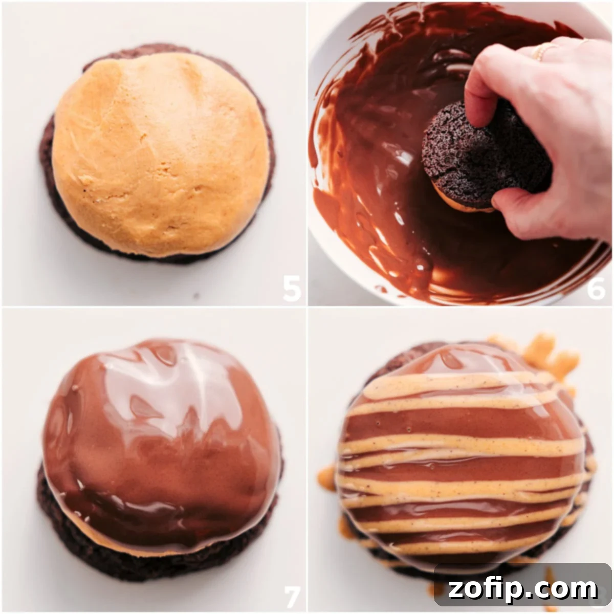 Finished Buckeye Brownie Cookies with peanut butter and chocolate layers.