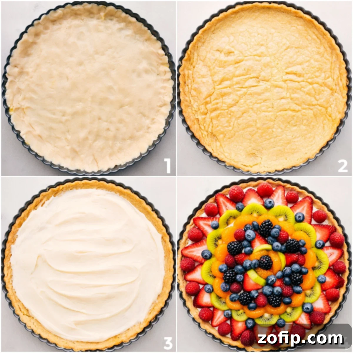 How To Assemble The Ultimate Fruit Pizza Assembling this fruit pizza recipe: bake the crust, spread the frosting, then pile on the fruit for a beautiful dessert.