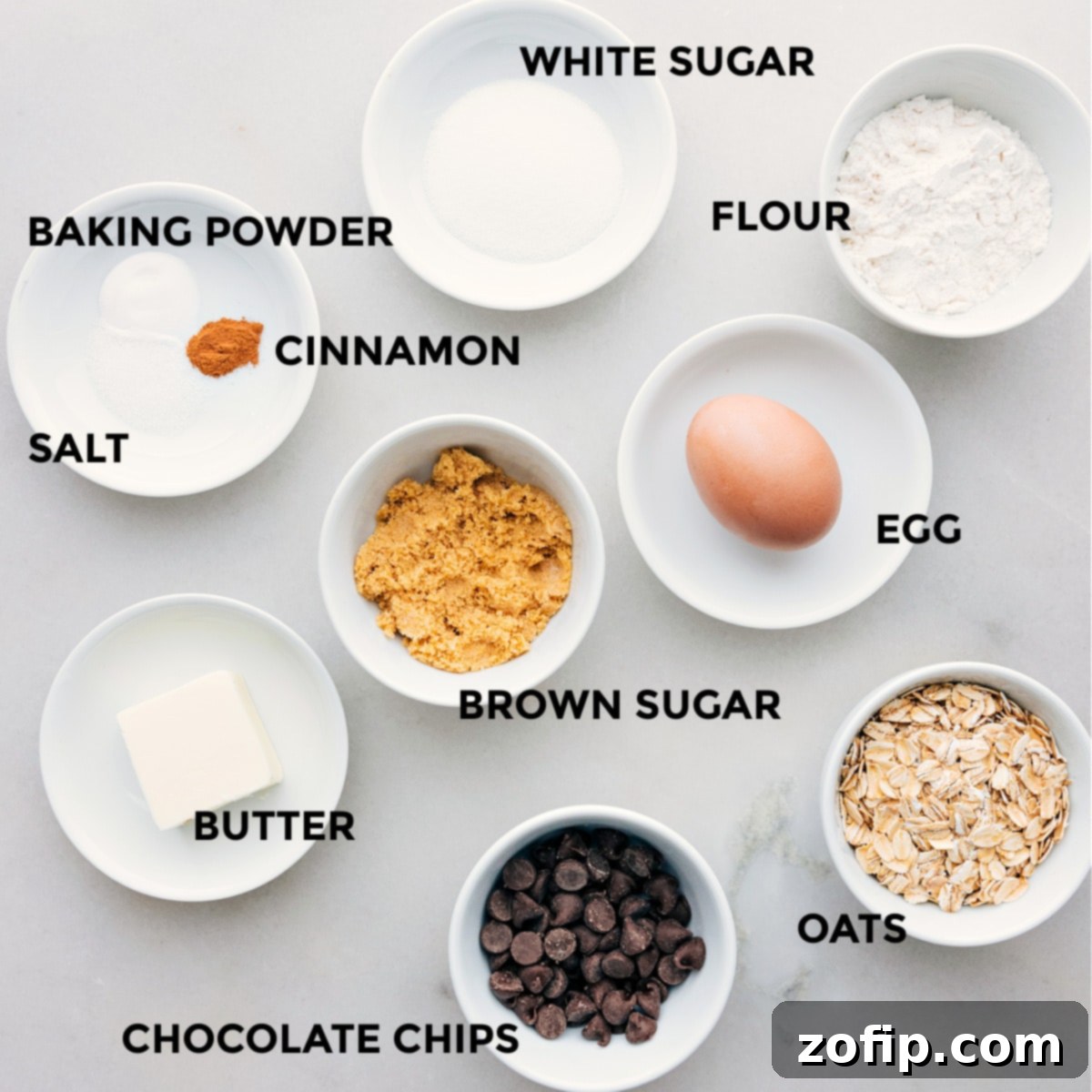 Ingredients In Small Batch Chocolate Chip Cookies All the ingredients for this recipe prepped out for easy assembly.