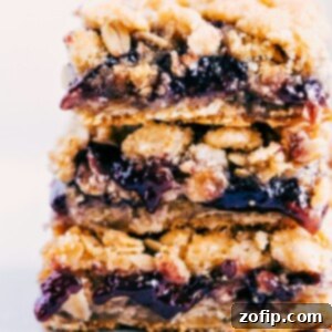 Oatmeal jam bar stacked on top of each other.