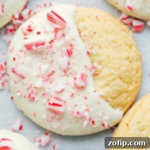 White Chocolate Dipped Peppermint Sugar Cookies