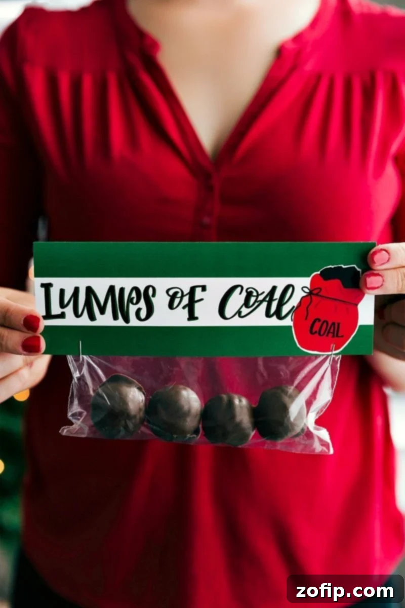 Lumps of Coal: Easy Christmas gift of homemade Mint Chocolate Oreo Truffles for those on the 'naughty' list.