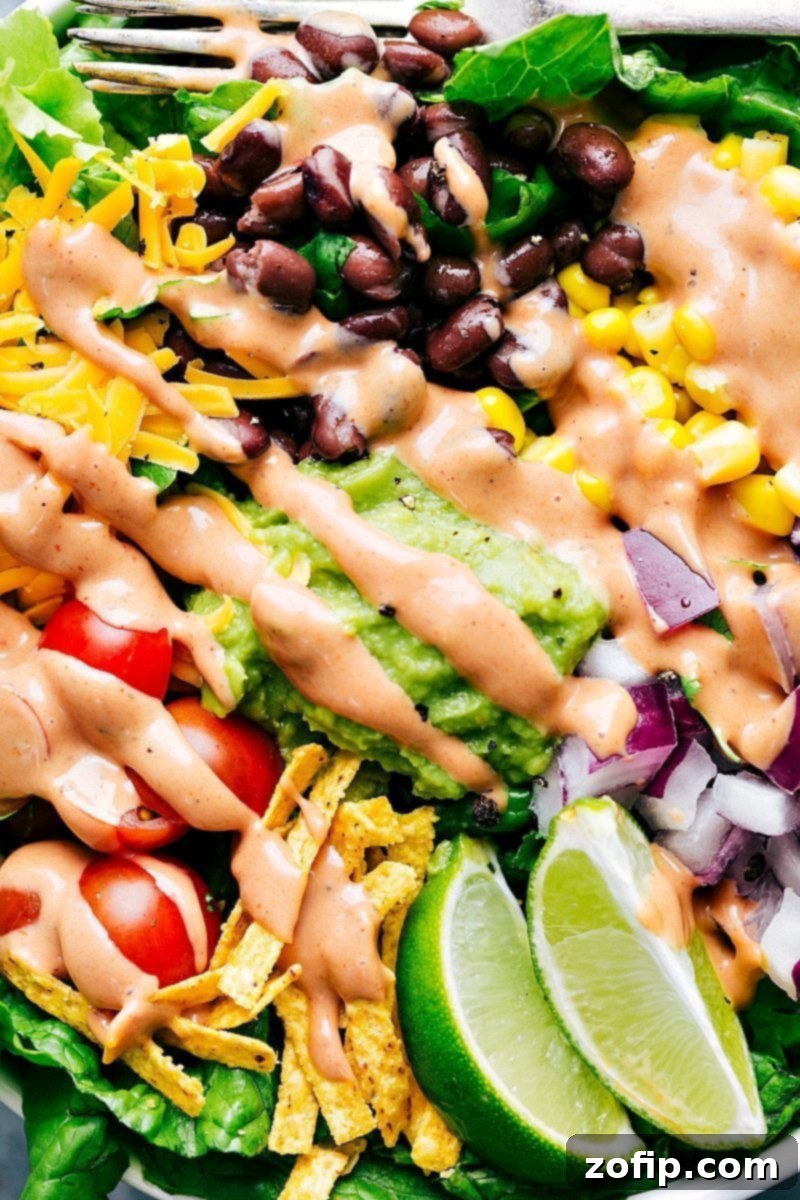 Fresh and vibrant BBQ Chicken Salad recipe, one of three meals made from a single rotisserie chicken