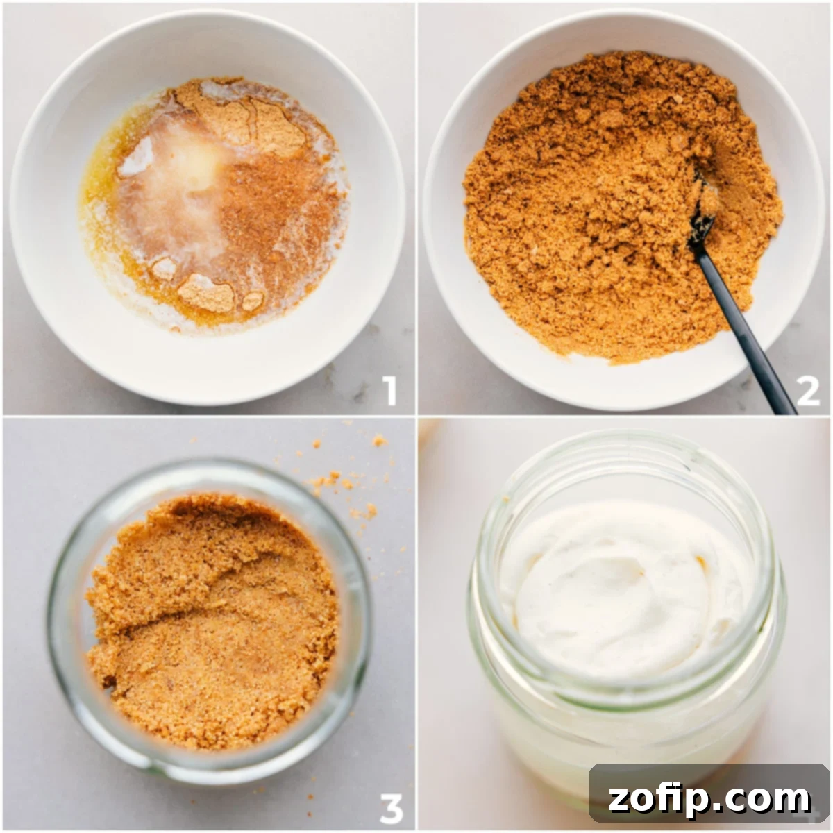 Arrangement of various cheesecake jars on a table, ready for a party with different topping options.