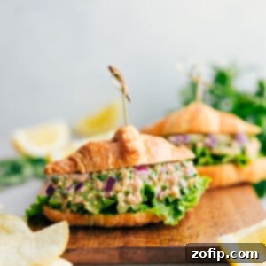 Delicious creamy tuna salad with fresh ingredients