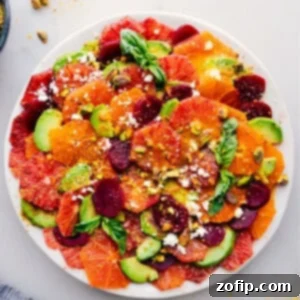 A big platter of citrus salad ready to be served.