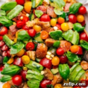 Finished Panzanella Salad ready to be served