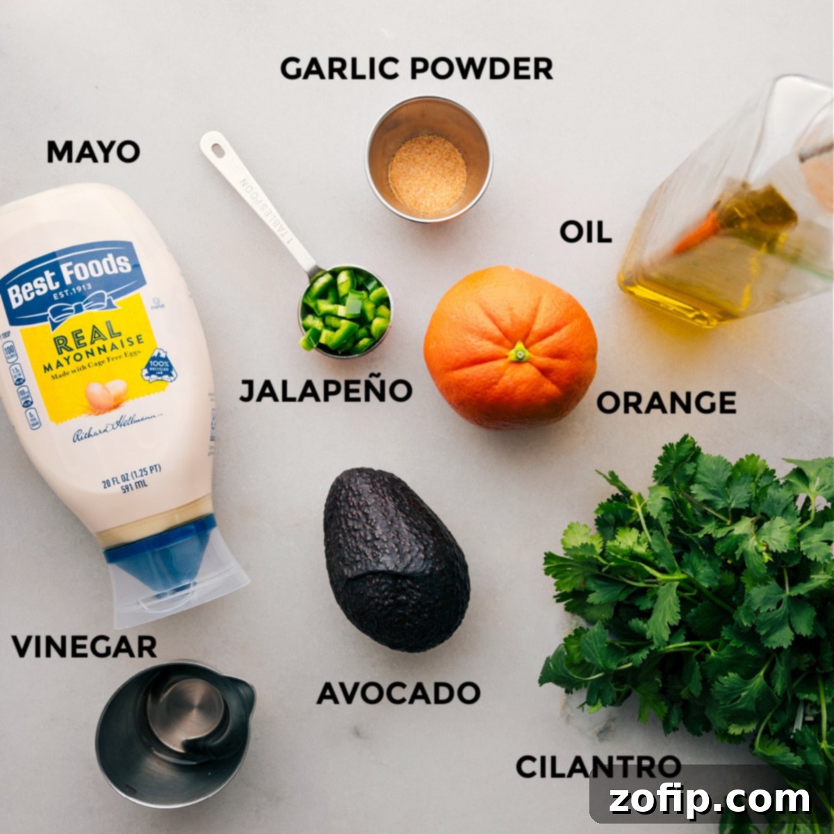 Ingredients In The Best Dressing All the fresh ingredients for the Mojo Salmon Bowls dressing, prepped and ready to be blended into a smooth, creamy sauce.