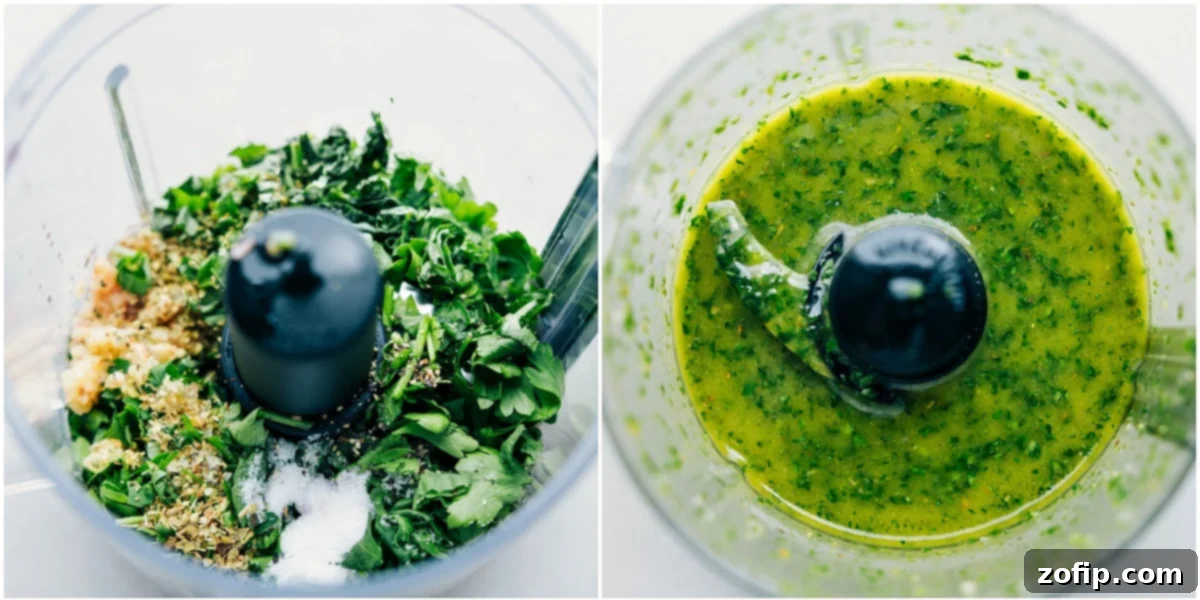 How To Make Italian Salad Dressing The process of making fresh Italian dressing, with herbs and liquids being blended in a food processor for the Italian salad.