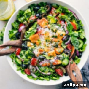 Vibrant Italian Garden Salad 3 Italian Salad recipe in a bowl ready to be served.