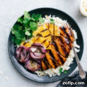 Glazed Teriyaki Chicken with Fragrant Coconut Rice 2 Teriyaki Chicken with Coconut Rice and Grilled Pineapple