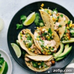 Elote Chicken Tacos 4 Mexican Street Corn Chicken Tacos Recipe Card Image