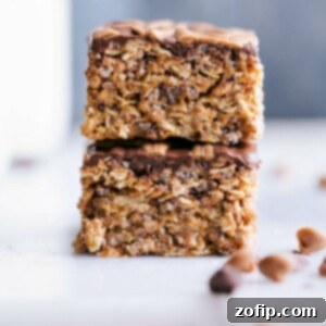Homemade Cereal Bars with chocolate topping