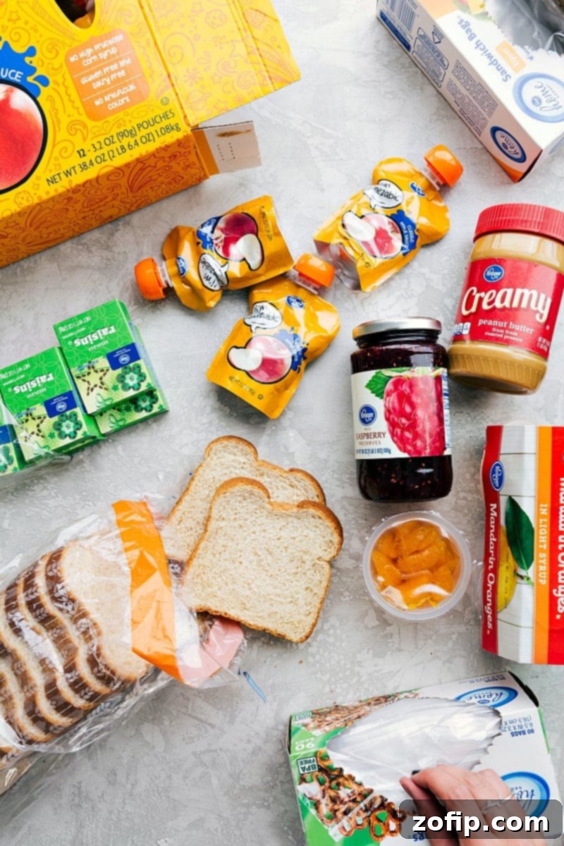 Ingredients for Healthy School Lunches A variety of healthy ingredients laid out to prepare school lunches, including fresh fruits, vegetables, whole grains, and lean proteins.