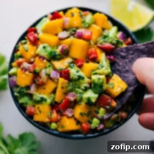 Vibrant Mango Salsa 2 Close-up of a vibrant bowl of freshly prepared Mango Salsa