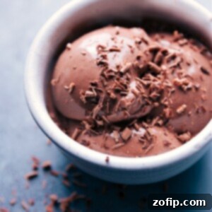 A scoop of rich Chocolate Frozen Yogurt in a bowl, ready to be served.