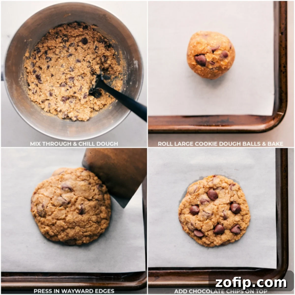 Coconut Oil Oatmeal Cookies dough being baked on a sheet pan.